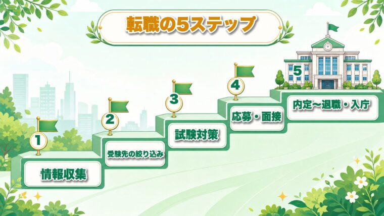 民間から公務員に転職する手順|転職の5ステップ